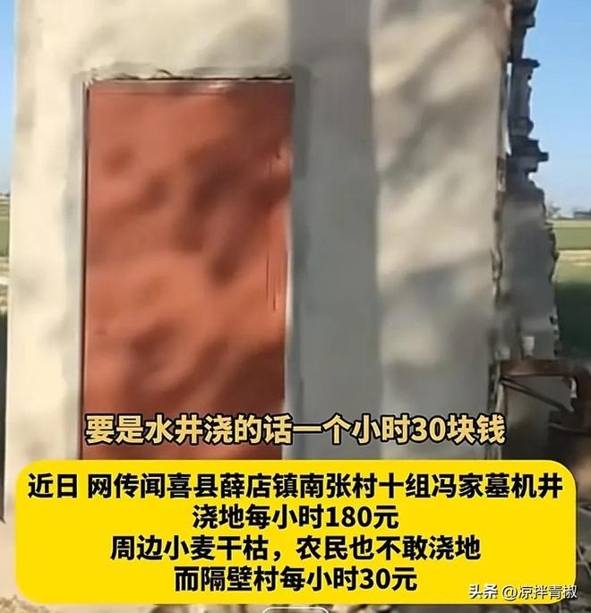 山西一村浇地开天价180小时！麦子干枯村民不敢浇!镇政府回应(图1)
